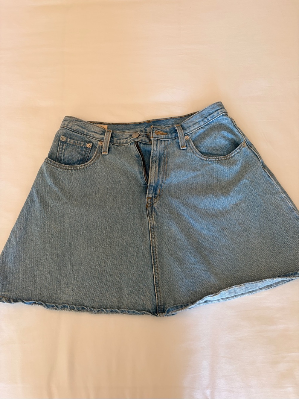 Levi's Blue Denim A-Line Mini Skirt